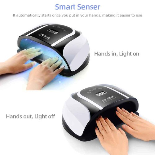 JODSONE 120W U V LED Nail Lamp for Two Hand, Led Light for Gel with 54 Pcs Light Bead, Quick Curing Gel Polish, Nail Dryer Suitable Salon and Home Use, Black