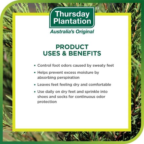 Thursday Plantation Tea Tree Foot Powder, Helps Prevent Foot Odor and Sweat, 3.5 Ounces