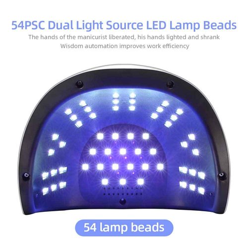 JODSONE 120W U V LED Nail Lamp for Two Hand, Led Light for Gel with 54 Pcs Light Bead, Quick Curing Gel Polish, Nail Dryer Suitable Salon and Home Use, Black