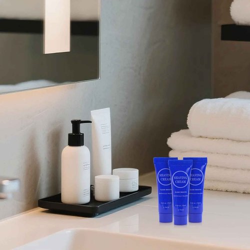 Disposable Shaving Cream for Men, Small Bottle Individually Wrapped Mini Shave Cream in Bulk, Travel Size Toiletries Amenities Vacation for Hotel, Shelter/Homeless/Nursing/Charity 0.34oz (Pack of 200)
