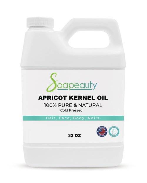 Soapeauty APRICOT KERNEL OIL Cold Pressed 100% Pure Natural Apricot Oil for Skin, Face, Hair Carrier for Essential Oils, Massage | 32 OZ