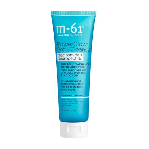 m-61 PowerGlow Pro+ Cleanse | Retexturizing, Brightening Milky Cleanser With Gentle Physical Exfoliators, Glycolic, Salicylic, Lactic Acid, 4 Fl Oz