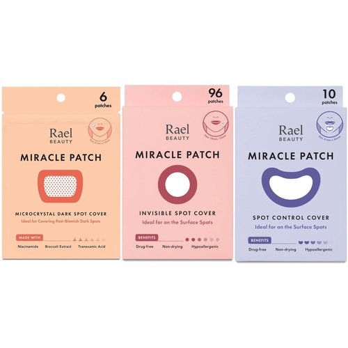 Rael Miracle Bundle - Microcrystal Dark Spot Cover (6 Count), Invisible Spot Cover (96 Count), Spot Control Cover (10 Count)