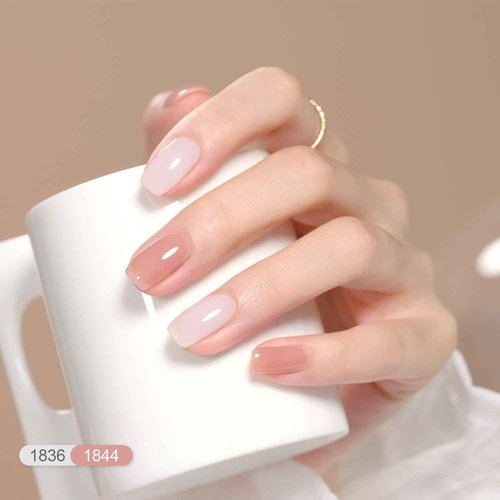 GAOY Jelly Gel Nail Polish Kit, 33Pcs Sheer Pink Gel Polish Set with Glossy & Matte Top Coat and Base Coat for Nail Art DIY at Home, Mint Jelly