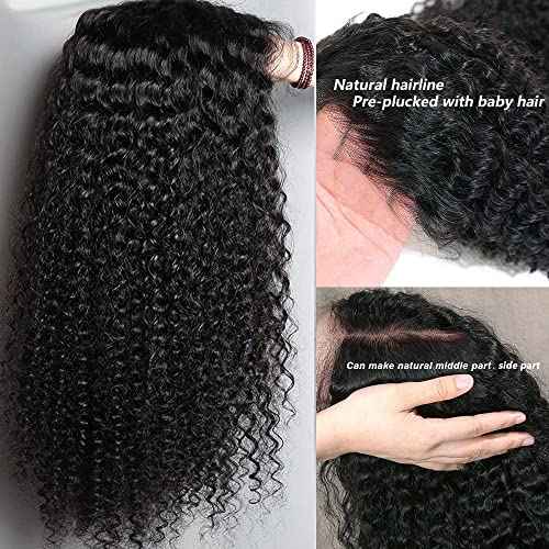 24 Inch Kinky Curly Lace Front Wig Human Hair 13x4 Wear and Go Glueless Wigs Human Hair Pre Plucked with Baby Hair HD Deep Jerry Curly Wave Lace Frontal Wigs 150% Density Full and Thick