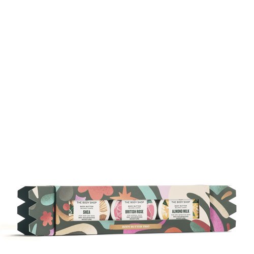 The Body Shop Body Butter Trio - 3 Piece Set, Shea, Almond Milk, British Rose Body Butter, Travel Sizes, Vegan