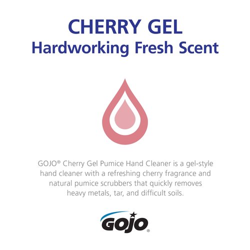 GOJO Cherry Gel Pumice Hand Cleaner Cherry Fragrance, 1 Gallon Hand Cleaner with Pumice in Pump Bottle (Pack of 1) - 2358-02