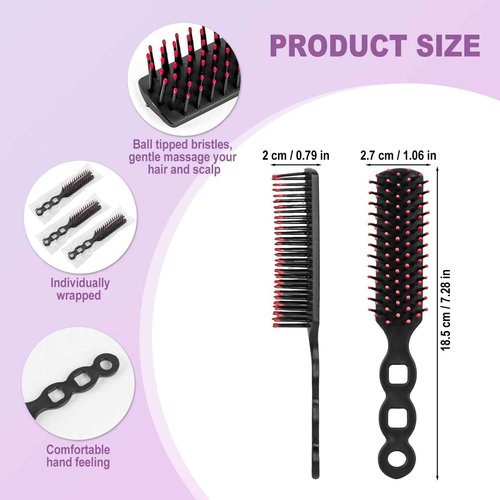 Bulk Hair Brushes for Homeless Individually Wrapped, Hair Brush Bulk, Hair Brush for Curly Hair Suitable for Homeless,Shelter,Air Bnb/Hotel(50 PCS)