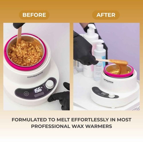 NaturaverdePro Gold Flex Hard Wax Beads, Body and Facial Hair Removal, Brazilian Bikini Wax for Women with Soothing Coconut Oil - 2.2 lbs
