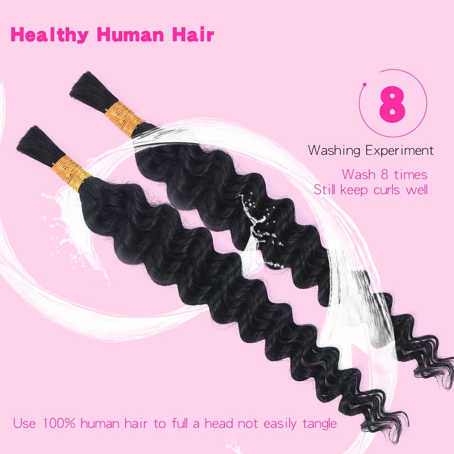 Selina Human Braiding Hair 1 Bundle 50g Loose Deep Human Hair Bulk Micro Braiding Hair Human Hair Deep Wave Bulk Human Hair For Braiding Natural Black Color (Loose Deep, 26inch)