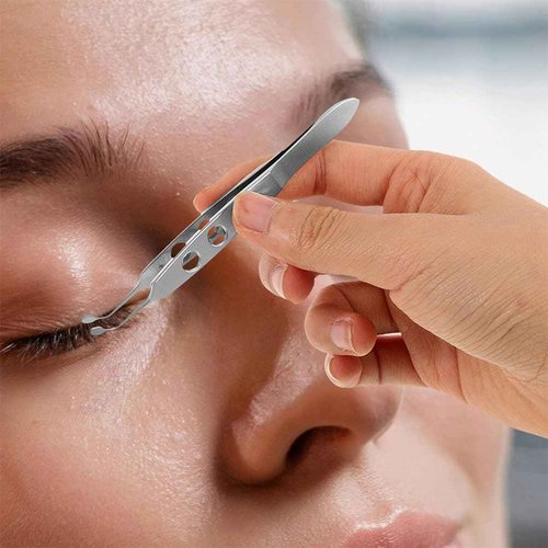 FOMIYES 2pcs Stainless Steel Meibomian Expressor Forceps for Eyelid Massage Eye Care Tweezers for Blockage Removal Compact Design for Home Travel Use