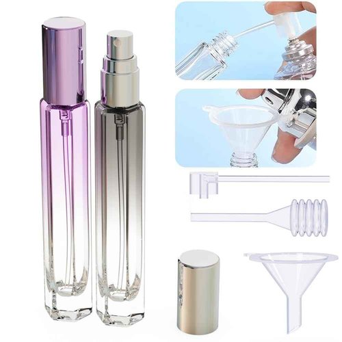10ML 5PCS Glass Refillable Perfume Travel Bottle,Mini Pocket Size Portable For Traveling and Outgoing,Empty Atomizer Cologne Spray Bottles with Funnel