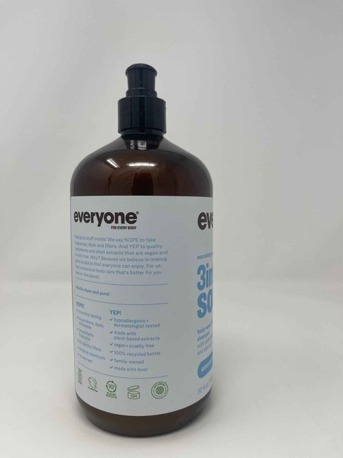 Everyone, Soap 3 in 1 Unscented, 32 Ounce