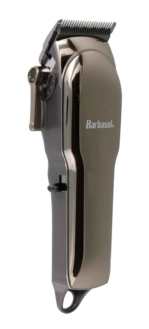 Barbasol Rechargeable Hair Clippers, Professional & Home Haircut Clippers for Men, Rust-Free Low-Heat Ceramic Blades, 6 Clipper Guard Combs, Adjustable Taper, LCD Display, Black