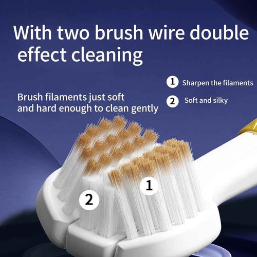 3 Sided Toothbrush for Adults with Soft Hair, high-end Combination Brush Head, Teeth Protection, Tongue Cleaning, Couple Style