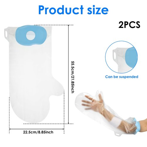 LGHWKETH Cast Cover Waterproof Reusable Shower Arm Cast Cover Soft and Comfortable Shower Protector for Showering Bathing Swimming (2PCS)