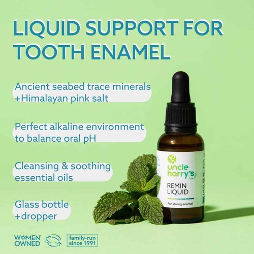 Uncle Harry's Natural & Fluoride-Free Remineralization Liquid for Tooth Enamel - Freshens Breath & Strengthens Teeth (2 Pack, 1 oz.)