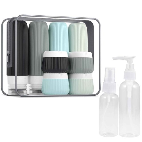 GLICPIX Travel Bottles for Toiletries TSA Approved 3oz Leak Proof Travel Size Toiletries, Travel Essentials with Toiletry Bag for Cosmetic Shampoo Conditioner Lotion