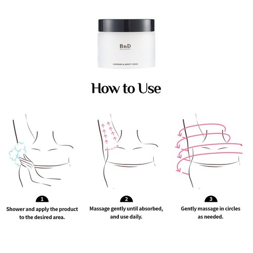 BnD Underarm Cream 3.4fl oz Dark Spot Remover for Body, Bikini and Sensitive Area-Korean beauty