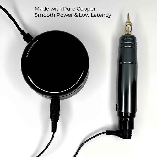 InkPrecision Lightweight RCA Tattoo Clip Cord (6FT, 2Pack) - 90 Degree RCA to 6.35mm (1/4") Connector Cable for Professional Rotary Machine Gun, Cables for PMU Tattoo Pen Power Supply