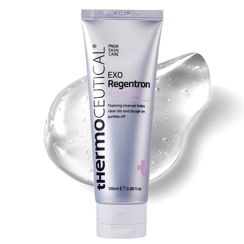 tHermoCEUTICAL EXO Regentron Foamgel - Daily Facial Cleanser for Normal and Dry Skin, Moisturizing Effect, Gentle Bubblle Foam Face Wash with Irritation-Free Formula, 3.38 fl.oz