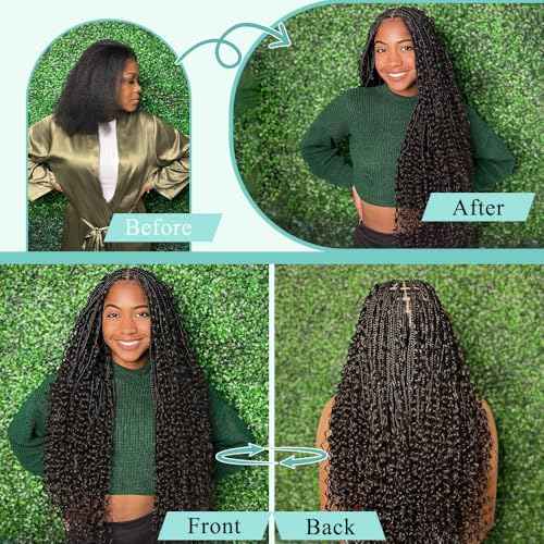 Human Braiding Hair for Boho Braids 150g 6 Bundles/Pack 20 Inch Deep Wave Bulk Human Hair for Braiding Curly Boho Hair for Braiding 12A Human Hair Braiding Hair Wet and Wavy Natural color