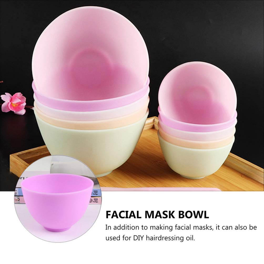 Healifty 3Pcs Diy Face Mixing Bowl Facial Mud Bowl Silicone Facemask Bowl Cosmetic Beauty Tool for Home Salon Spa Face Skin Applicator Bowl (Purple)