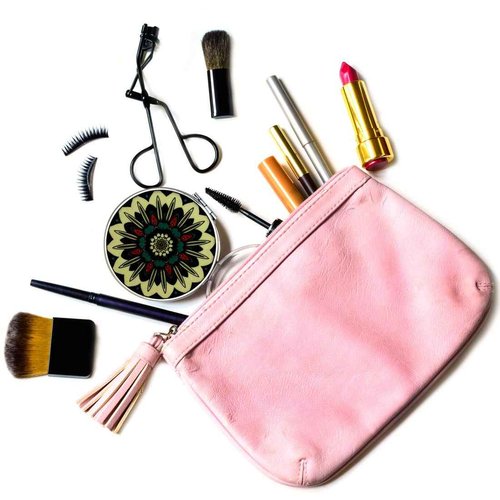 Beaufy Small Compact Mirror Magnifying Travel Pocket Mirrors Handheld Foldable Mini Size with 1x 2X Magnification for Purse Handbag - Embossed Mandala Design for Girls Women Pack of 6