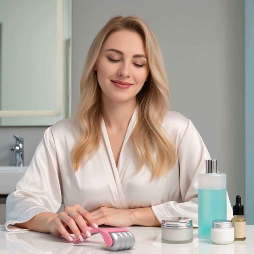 AQUAPEN Ice Roller for Face | SPA-Grade Alloy Cold & Hot Therapy Roller Reduces Puffiness, Wrinkles & Migraines | Long-Lasting Cooling Relief | Soft-Touch Handle Best Gift for Women (Matte Pink)