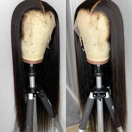 30 Inch Straight Lace Front Wigs Human Hair Pre Plucked 13x4 Hd Transparent Lace Front Human Hair Wigs for Black Women 180% Density Glueless Wigs Human Hair Lace Front Wigs (30 Inch)