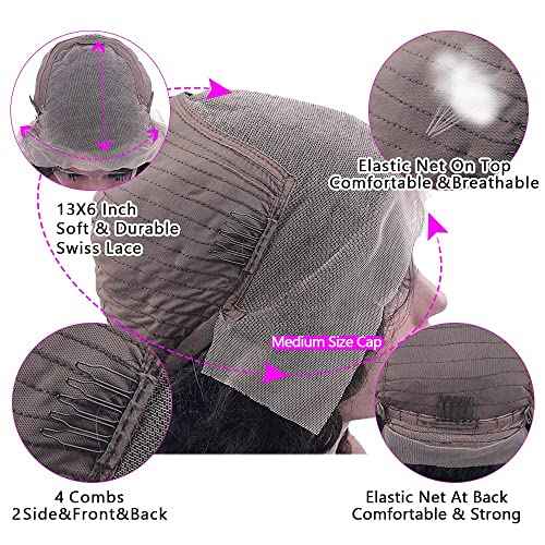 Body Wave Style Highlight Ombre Lace Frontal Wig Human Hair Wigs #4/27 Brown with Honey Blonde Color for Black Women Pre Plucked Hairline 180% Density (24inch, 13x6 Lace Front Wig)
