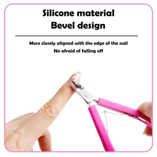 Criyar Fine Edge Cuticle Trimmer & Nippers, Scissor, Nail Clippers Silicone Handle Carbon Steel Nail Tools for Precise Removal, Durable Washable Cuticle Cutter & Remover (Rose-Color 1PC)
