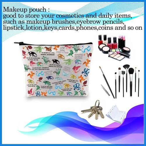 PXTIDY Dragon Novel Book Lover Gift Dragon Makeup Bag for Dragons Lovers Manga Series Tribes Novel Cosmetic Bag