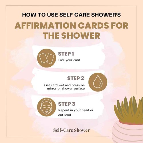 Affirmation Cards for Shower [Waterproof] Self Care Shower Positive Manifest For Women Meditation 14 Daily Motivational Quotes Gift Easy Stick & Remove Shower and Mirror USA Printed