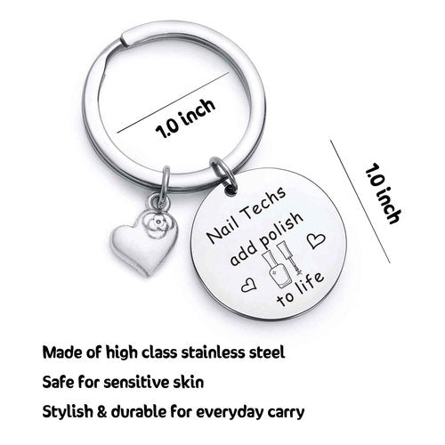RSZOTW Nail Technician Jewelry Cosmetology Jewelry Manicurist Artist Gift Nail Stylist Gift Nail Tech Keychain