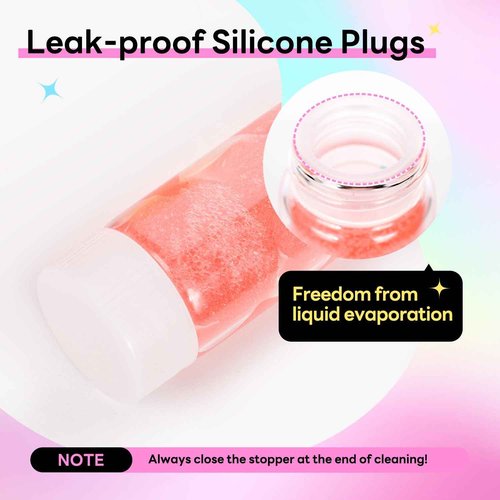 ACTROL Eyelash Extensions Tweezer Cleanser 1 Bottles Lash Tweezers Cleaning Tool for Lash Glue Remover with Sponge Pink Ball Eyelash Tweezer Liquid Supplies 30ml