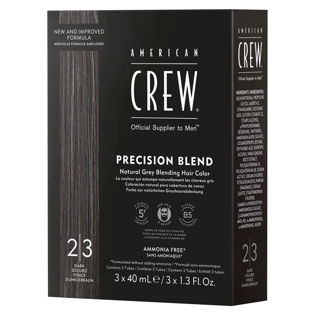 American Crew Men's Temporary Hair Color, Temporary Hair Dye, Natural Gray Coverage, Dark, 1.35 Fl Oz