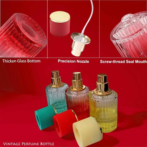 PLINNILUY 3 Pcs 30ml/1oz Empty Perfume Spray Bottles, Refillable Perfume Spray Bottles, Glass Fine Mist Atomizers, Gradient Color Travel Fragrance Containers for Perfume and Cologne(B)