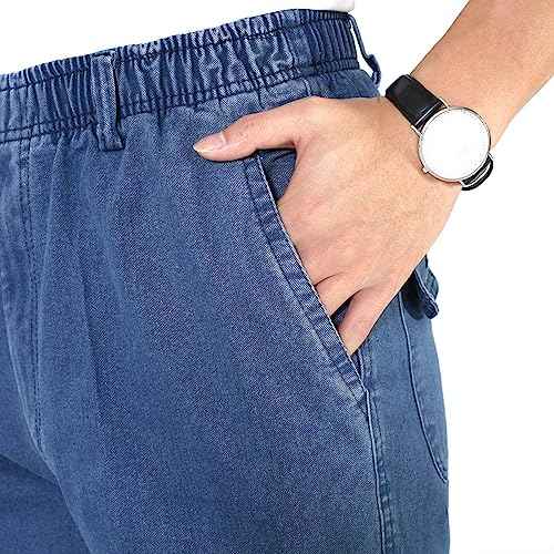 IDEALSANXUN Men¡¯s Elastic Waist Jeans