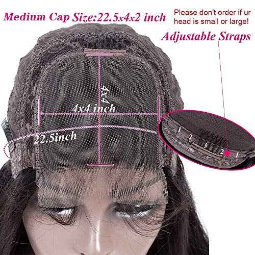 ALLRUN Body Wave Lace Closure Wigs Human Hair 4x4 Lace Front Wigs With Baby Hair(16 inch) Body Wave Lace Wigs For Black Women Natural Color 150% Density