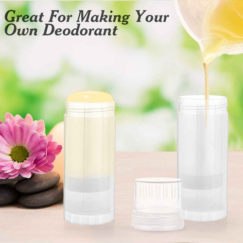 Mirrline 12 Pcs 60ml/2oz Empty Deodorant Containers Twist Up Plastic Deodorant Holder Tube for Lipstick Crayon Chapstick Sunscreen Bar - Translucent