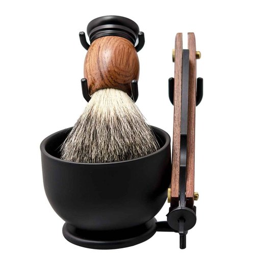 Grandslam Shaving Straight Razor Kit, Steel Cutthroat Straight Razor With Leather Strop, Shaving Brush, Stainless Steel Shaving Bowl and Stand, Shaving Soap, Gift for Men