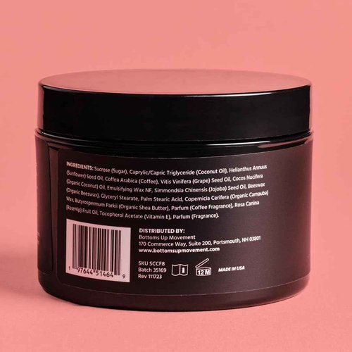 (BUM) Coffee Scrub - Exfoliating Sugar Body Polish, Hydrates, Moisturizes, Anti Cellulite & Stretch Mark Treatment, with Organic Shea, Coconut Oil, Rosehip, Vitamin E, & Jojoba, Natural Deodorant, 2oz