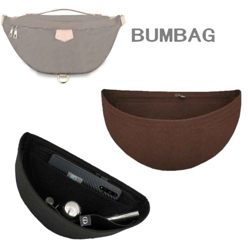 Lckaey Purse Organizer Insert for Waistpack Inner Sleeve BUMBAG Lining Bag Storage Bag2047Dark brown