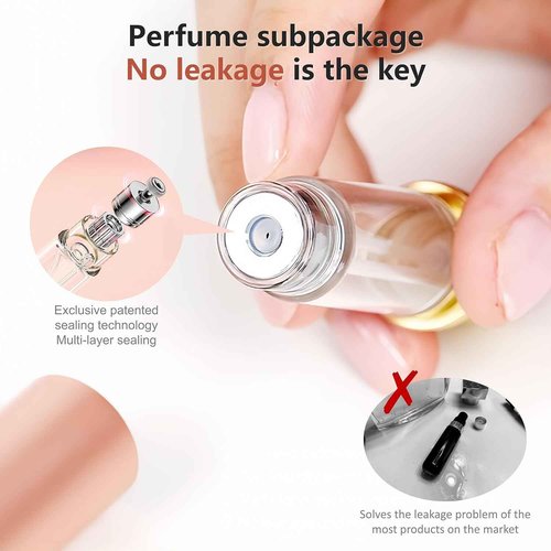 Full-Grain Leather Perfume Atomizer Set | 5ml Leak-Proof Portable Spray Bottles | Premium Makeup Perfume Storage Essential, Mini Travel Spray Bottle Refillable for Women Men, 3PCS