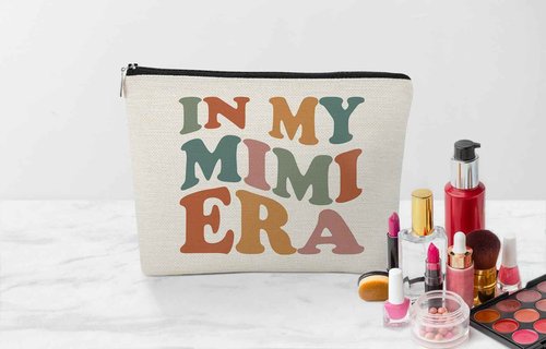 EXUQO Mimi Gifts for Grandma,In my Mimi Era Makeup Bag,Birthday Gifts for Grandma from Grandkids,Zipper Pouch Bag Travel Bag,Mimi Cosmetic Bag