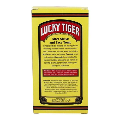 Lucky Tiger After Shave and Face Tonic | 8 fl oz | Soothe & Refresh with Aloe Vera, Calendula & Chamomile | Cooling Aftershave Lotion for Men | Paraben-Free, Alcohol-Free, Natural Botanical Formula