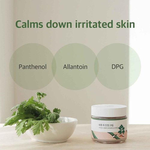 ROUND LAB Mugwort Calming Cream 80ml / Soothing, Moisturizing, Madecassoside, Calming Cream