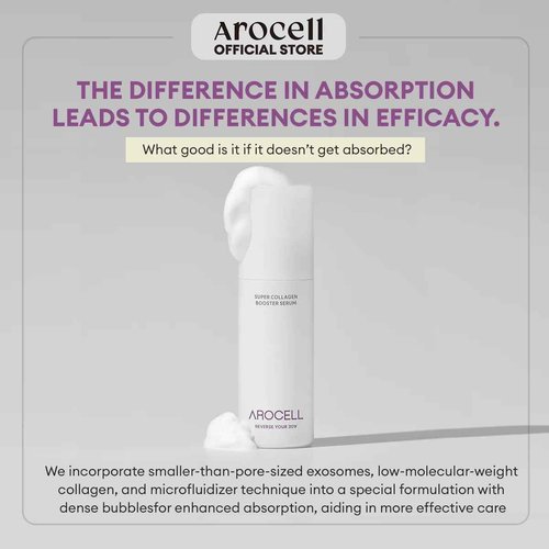 AROCELL Super Collagen Booster Bubble Serum 70ml–Korean Face Serum Anti Aging Collagen Peptide, Firming Hydrating Wrinkle Care, Elasticity Boosting, Pore Minimizing, Lightweight Non Sticky Essence