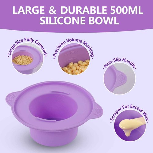 Wax Machine for Hair Removal in Pink Hair Waxing Kit for Women & Men At-Home Use, Silicone Pot, 0.6lb Salon-Grade Brazilian Wax Beads for Face Eyebrow Bikini Armpit Legs Full Body Beginner-Friendly